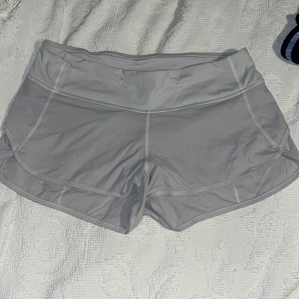 Lululemon grey/white striped shorts size 6